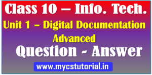 class 10 digital document advanced