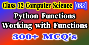 Class 12 Computer Science Python Functions MCQs