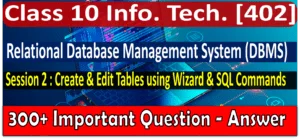 Create & Edit Tables using Wizard & SQL Commands RDBMS