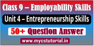Entrepreneurship Skills Question Answer