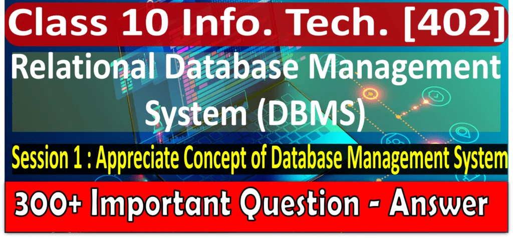 RDBMS Session 1 Appreciate Concept of Database Management System