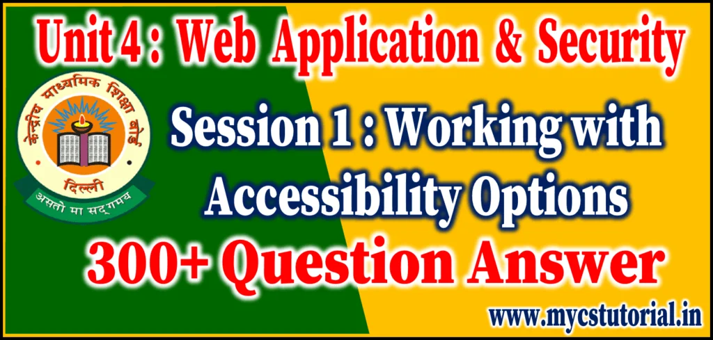 Web Application and Security Session 1 working with accessibility options