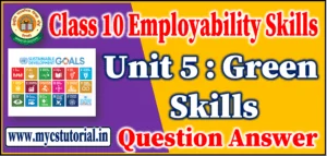 class 10 employability skills unit 5 green skills question answer