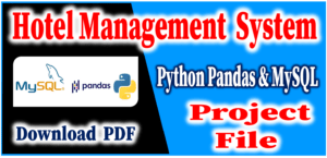hotel management system - python pandas and mysql