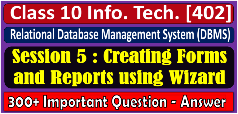 Class 10 Information Technology code 402 MCQs Question Answer Notes ...