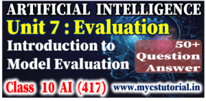 class 10 aritificial intelligence unit 7 Introduction to Evaluation