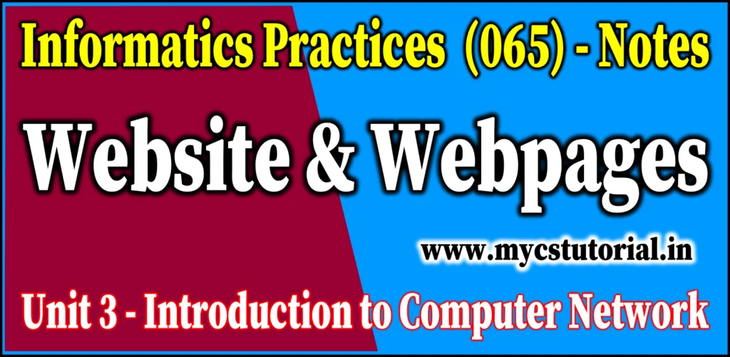 website and webpages class 12 informatics practices 065