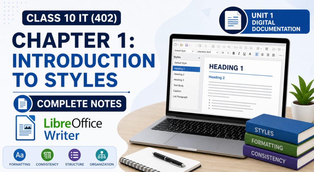Class 10 IT Code 402 Chapter 1: Introduction to Styles – Complete Notes (LibreOffice Writer)