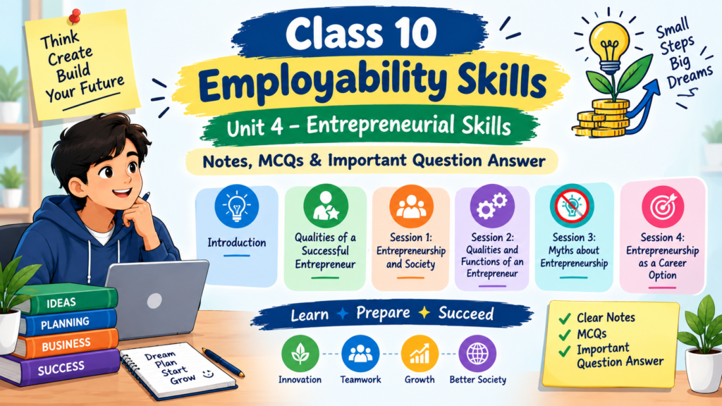 Class 10 Entrepreneurial Skills Notes, MCQs & Important Questions